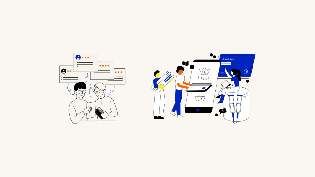 Illustration Of Customer Reviews, B2B Self-Service, Affiliate Commerce And Retention
