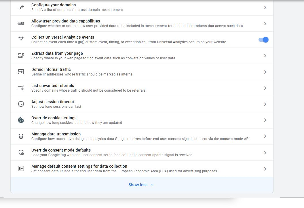 Şekil 8. Alanlar Arası Ödeme Ilişkilendirmesini Teşhis Ederken Configure Your Domains Ve List Unwanted Referrals Öğelerini Inceleyin.