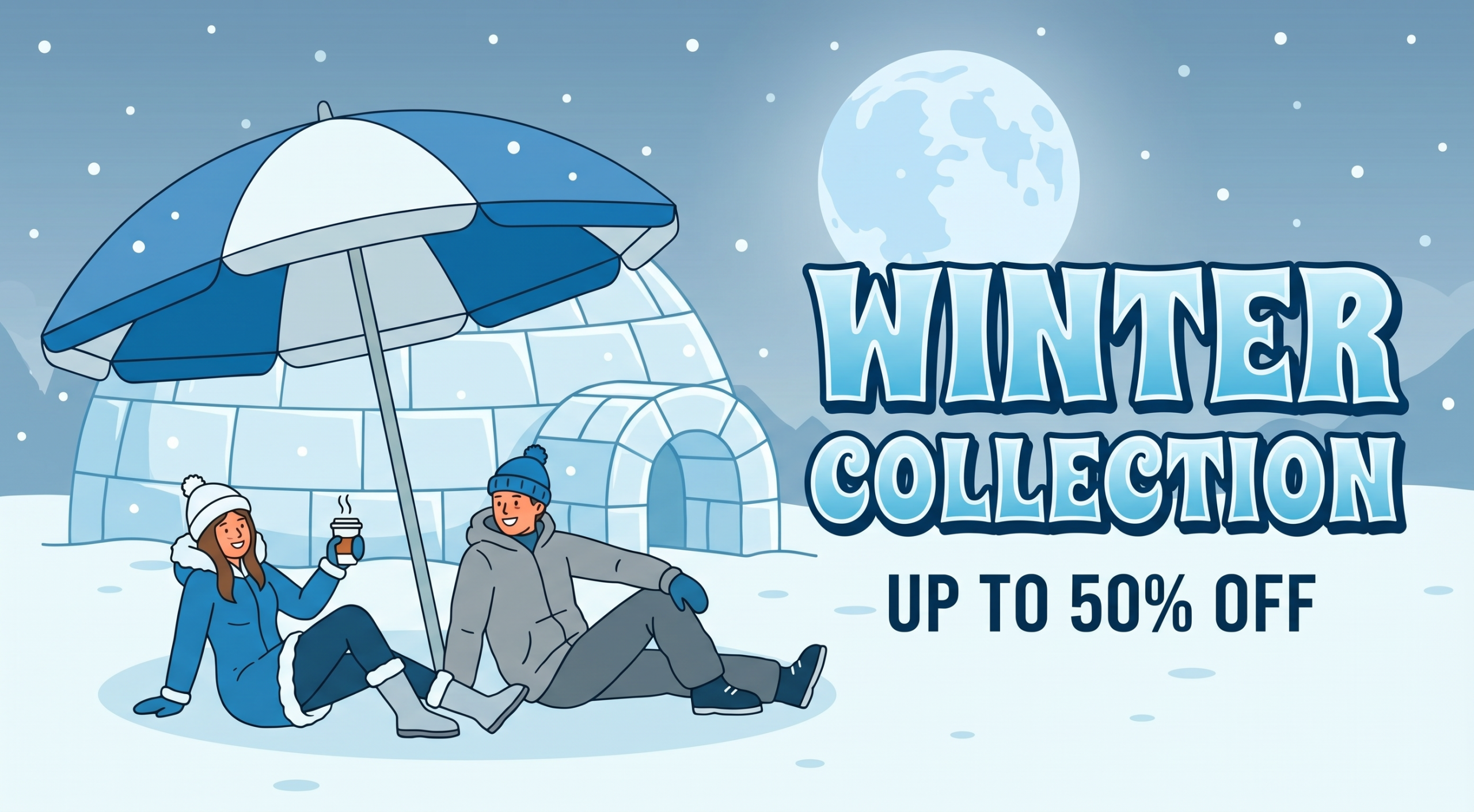 An Example Output In Runway’s Vary Ad Documentation Changes An Existing Summer-Sale Creative Into A Winter-Themed Ad. It Illustrates Creative Versioning, Rather Than Measured Campaign Performance.